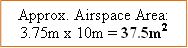 Approx. Airspace Area: 3.75m x 10m = 37.5m2