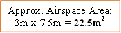 Approx. Airspace Area: 3m x 7.5m = 22.5m2
