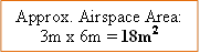 Approx. Airspace Area: 3m x 6m = 18m2