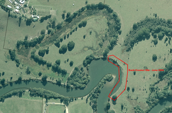 Aerial Photo ~ Bank Erosion June 2004 ~ Brunswick River