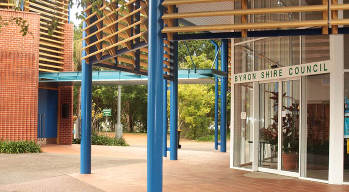 Photo of the front entrance of the Council Administration Building in Mullumbimby