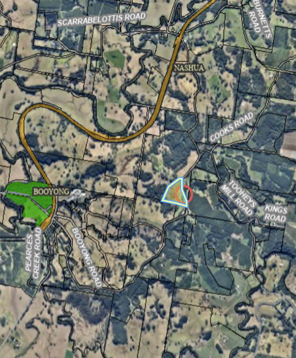 Map showing location of potential road closure in relation to surrounding areas.