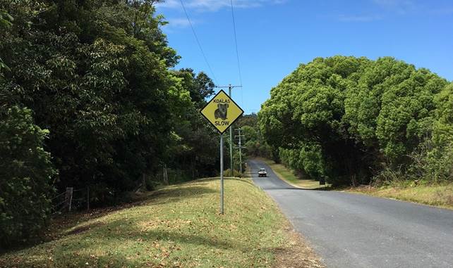 A yellow sign on the side of a road

Description automatically generated with medium confidence