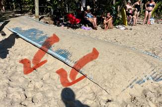 A group of people sitting on a beach

Description automatically generated