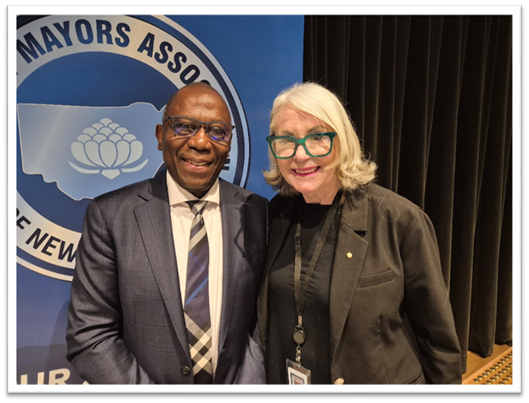 Auditor- General for NSW, Mr. Bola Oyetunji with Mayor Phyllis Miller OAM 