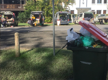 Van-lifers overfilling public rubbish bins